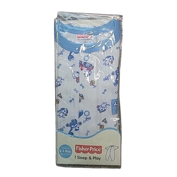VTG Fisher Price Preemie Sleeper Puppy Dog Print NEW 0–11 lbs Footed Pajamas FS - Picture 1 of 5